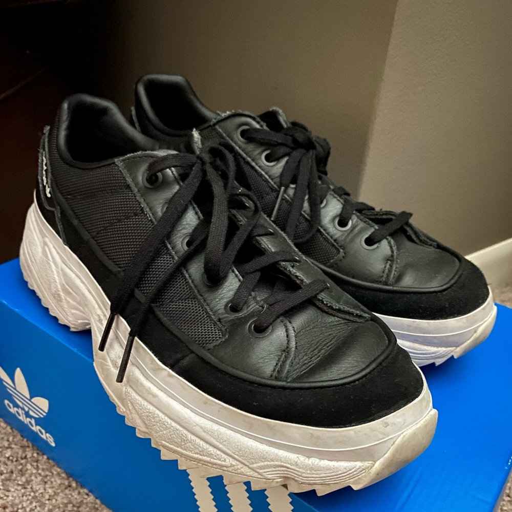 black adidas platform sneaker